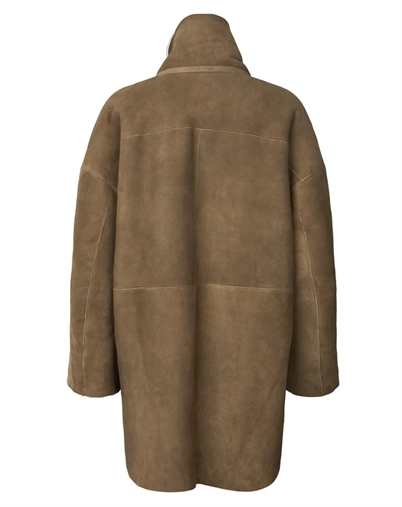 Rabens Saloner - Ejsa Shearling Frakke - Dark Brown Natural Combo